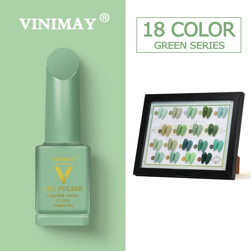 VINIMAY 18 цветов в комплекте Зеленые искусственные Гель лак для ногтей праймер