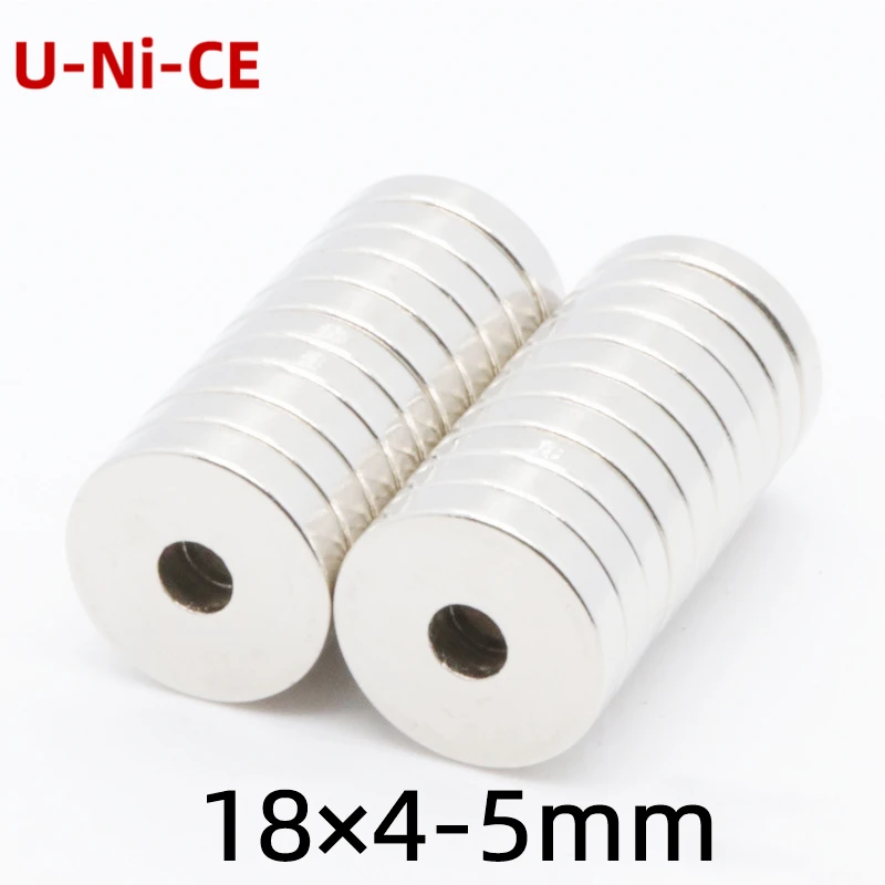 

3/10/50 pieces 18x4-5 neodymium magnet 18mm x4mm hole 5mm N35 rare earth round Super powerful permanent magnetic disc magnets