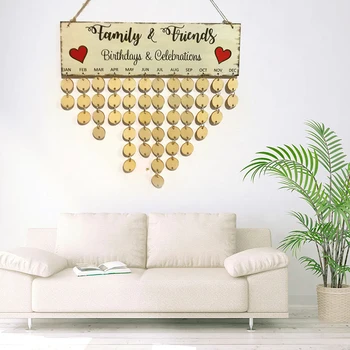 

DIY Wooden Family Board Plaque Hanging Birthday Reminder Calendar New Year Gifts Advent Calendar Christmas New Year's Decor