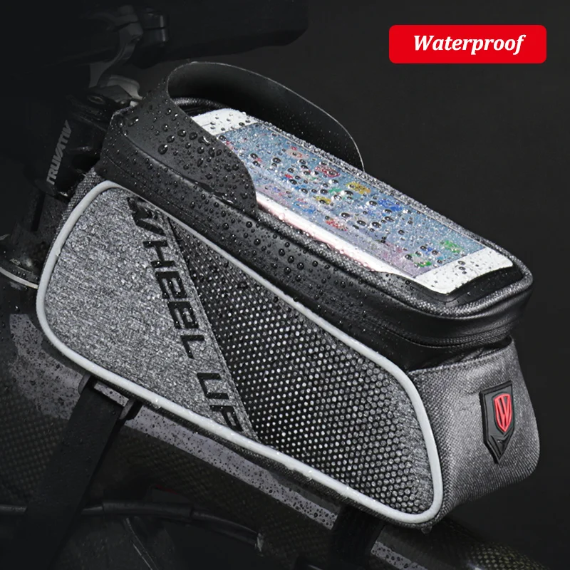 Велосипедная Сумка На Колесиках MTB, сумка для шоссейного велосипеда, непромокаемая, с сенсорным экраном, велосипедная сумка на переднюю трубу, 6,2 дюймов, аксессуары для горного велосипеда