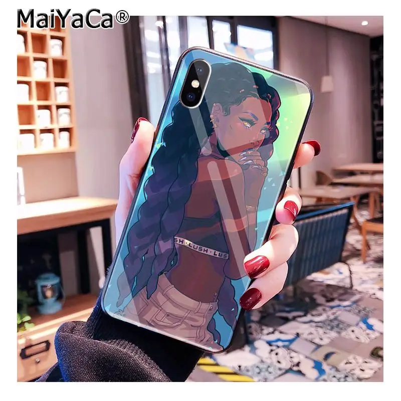 A9 MaiYaCa 2bunz Melanin Poppin Aba черная девочка африканская красавица чехол из закаленного стекла для телефона для iphone 11 Pro XR XS MAX 8X7 6S 6 Plus - Цвет: A9