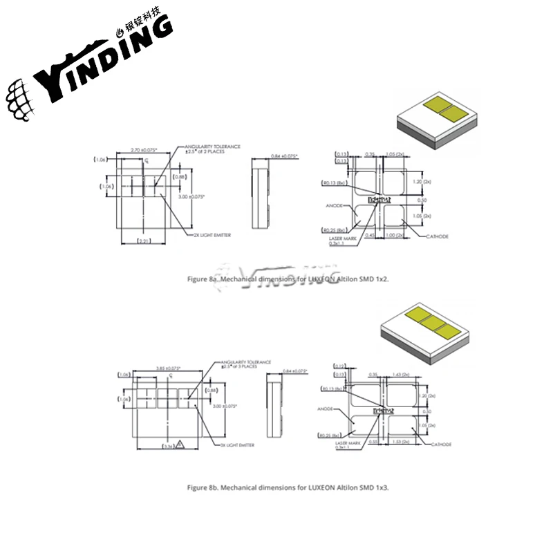 LUXEON Altilon SMD 자동차 정방향 광원, 고출력 5000-6520K 칩 LED, 1 S C, 10-25W, 1 개
