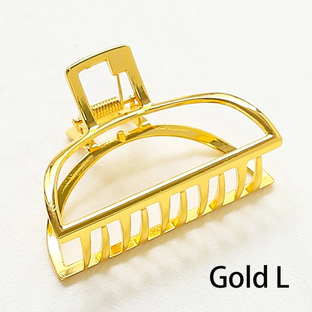 Gold S 1 шт. мини женский геометрический коготь для волос, Одноцветный Краб для волос, Ретро стиль, Форма Луны, большой размер, шпилька, аксессуары для волос для девочек - Цвет: Gold S