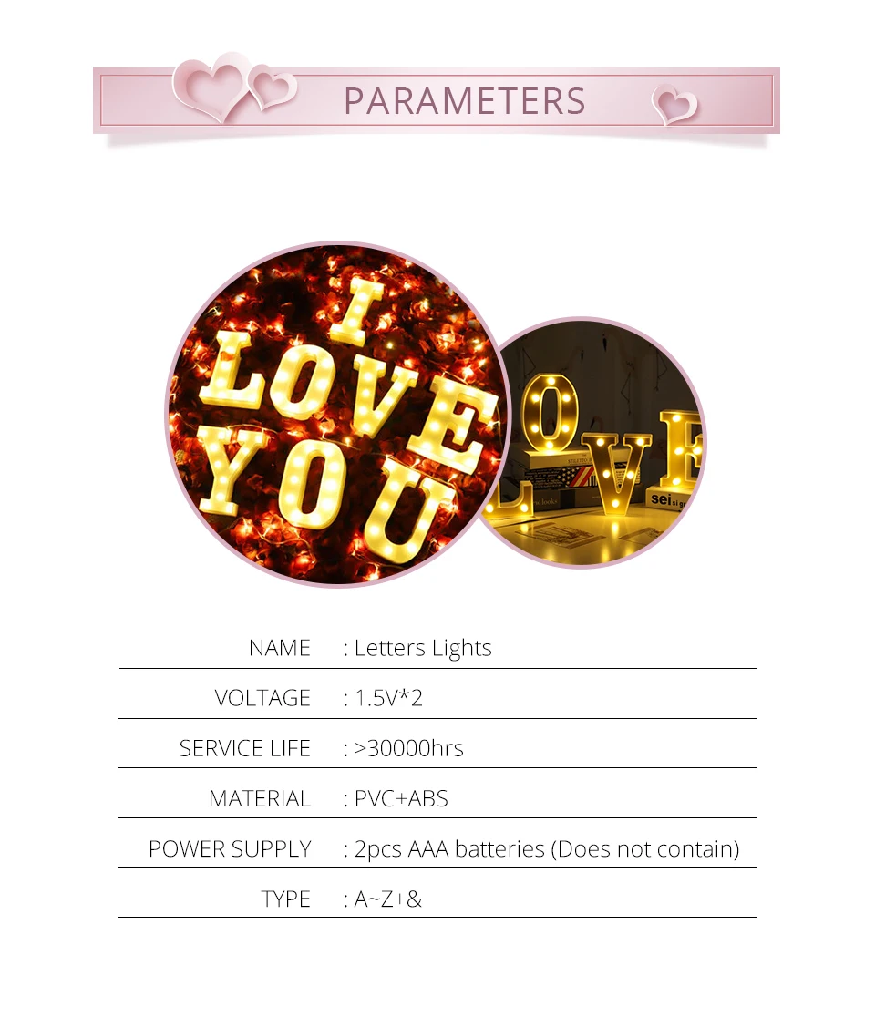 Украшения в виде букв, романтическое украшение для свадебной церемонии, комбинированный светодиодный светильник в виде цифр, аксессуары для украшения дома