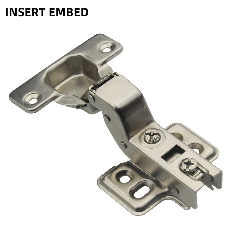 Door hydraulic hinge Damper Buffer Soft Close Cold rolled steel hydraulic hinges for kitchen Furniture Hardware - Цвет: Insert Embed