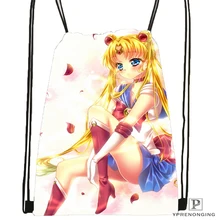 На заказ Bishoujo Senshi Sailor Moon походная сумка на шнурке милый рюкзак для детей(черная спинка) 31x40 см#180531-03-11