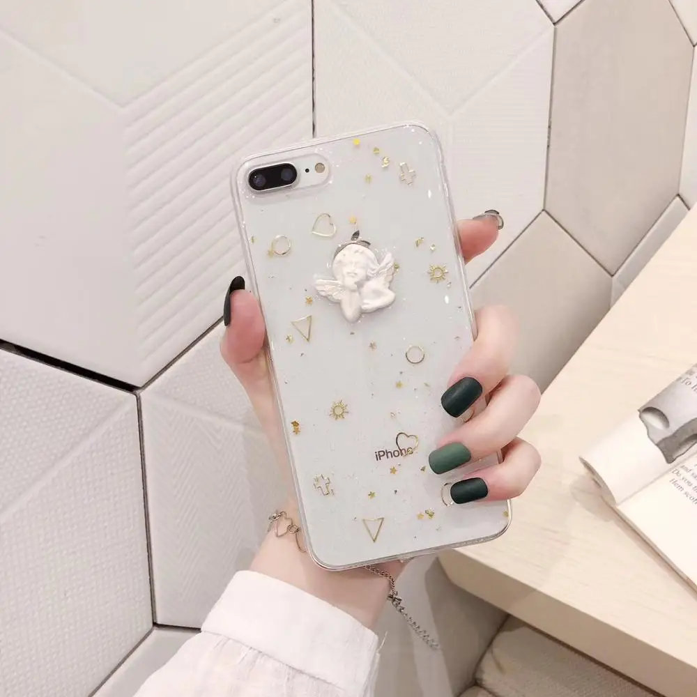 Милый 3D чехол для телефона Cupid Angel для iphone 6, 6 S, 7, 8 Plus, 10 X, XR, Xs, 11 Pro Max, TPU, силиконовая прозрачная задняя крышка, Fundas для i8P