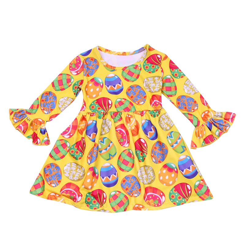 Новинка года; пасхальное платье для маленьких девочек; Boutqiue; Детские платья с пасхальными яйцами для девочек; платья из молочного шелка для девочек; Пасхальный костюм; одежда