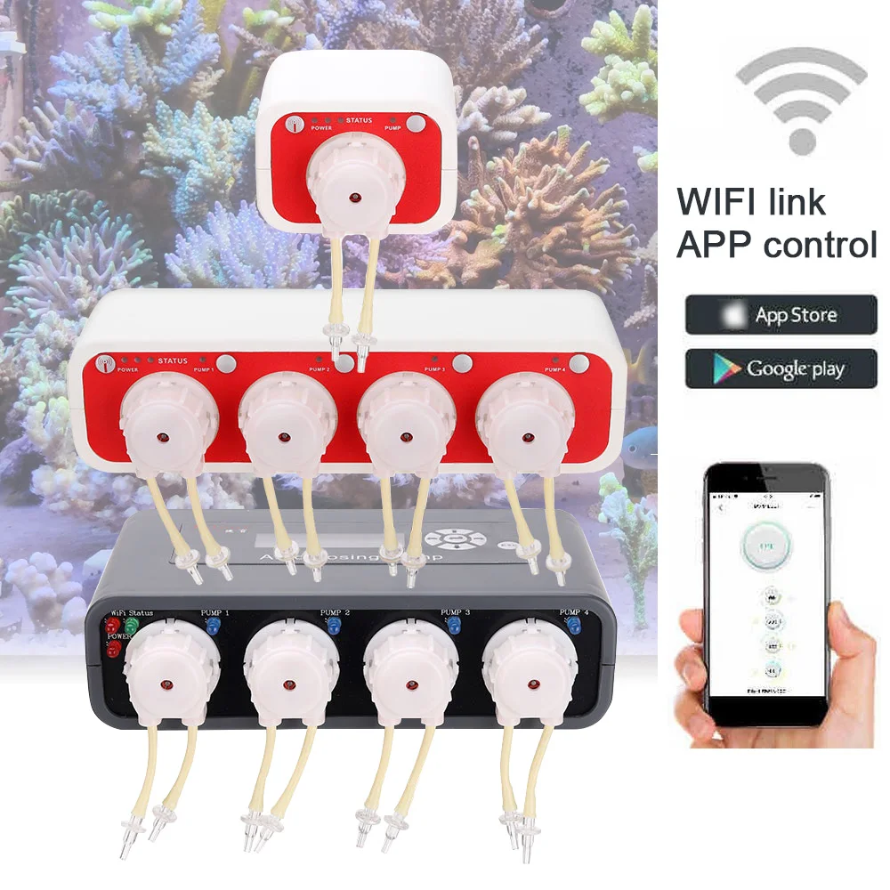 Дозирующий насос JEBAO автоматический перистальтический с Wi-Fi и коралловым