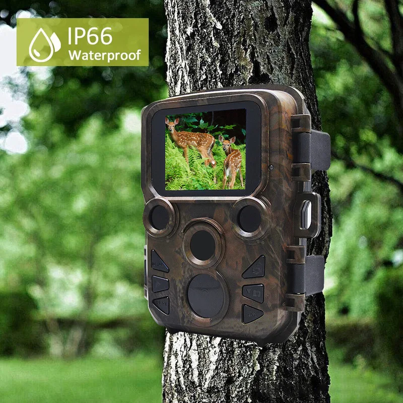 12MP 1080P фотоловушка миниатюрная охотничья игра для наблюдения в дикой природе камера с датчиком PIR 0,45 s Быстрый триггер IP66 водонепроницаемый