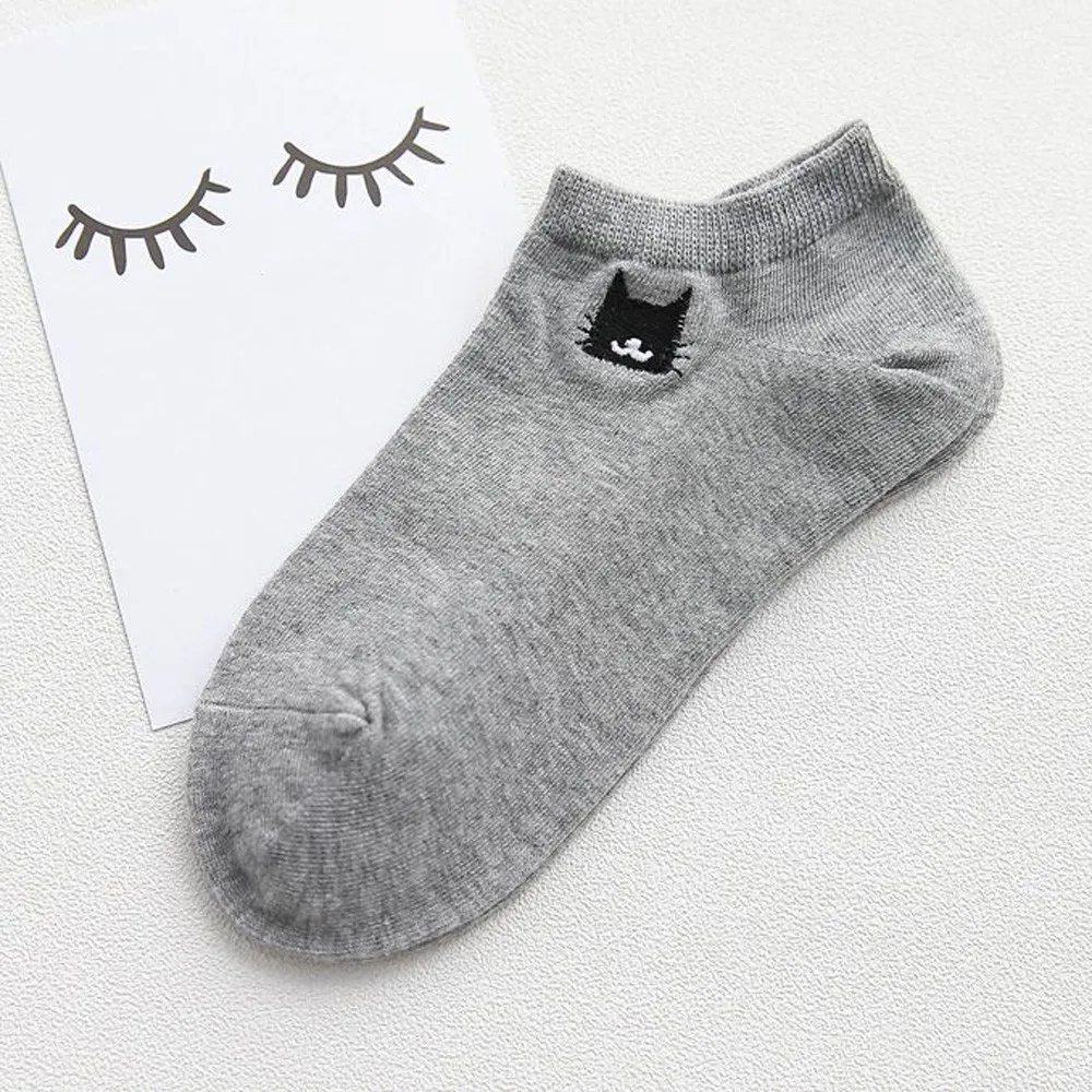 1 Pairs Women Short Socks Cute Cat College Fresh Female Socks Soft Cotton Summer Autumn Hot Sale Girls Sock Sox носки женские#D