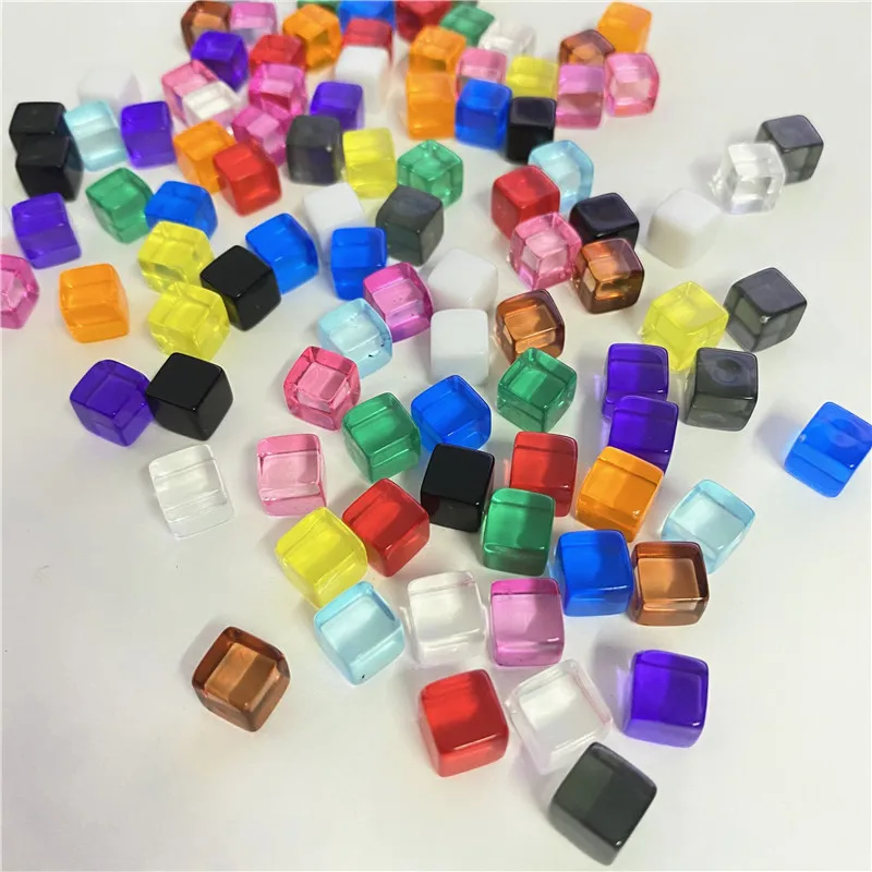 100Pcs/set 8mm Acrylic Transparent Grey Square Corner Colorful Dice Chess Piece Right Angle Sieve Cube For Puzzle Game 100pcs jeoc certificated corner cube 12 7mm 0 5 diameter 9 5mm 0 37 height reflective prism uncoated