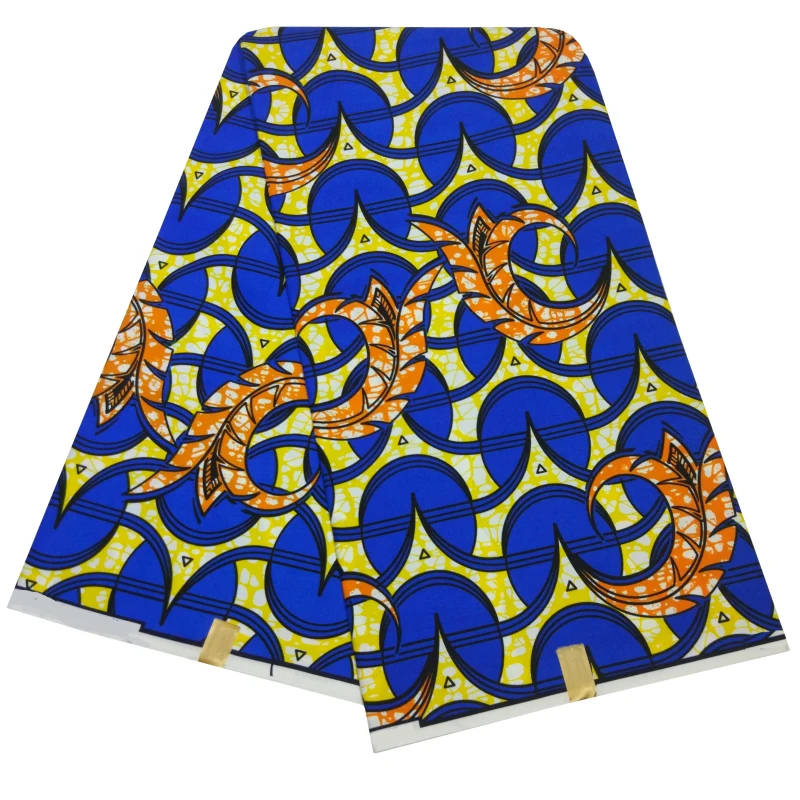 Shenbolen африканская ткань с воском, полиэстер, Анкара, 6 ярдов, африканская Анкара,, полиэстер, восковая ткань для платья