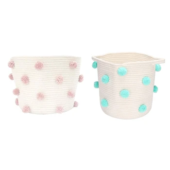

Wool Ball Cotton Rope Storage Small Fresh Desktop Finishing Storage Basket Debris Storage Basket