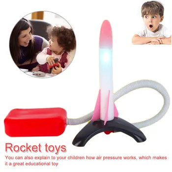 

Rocket with LED Outdoor Light Parents Children Kids Games Kids Air Pressed Rocket Launcher Step Pump Children's Foot Toy