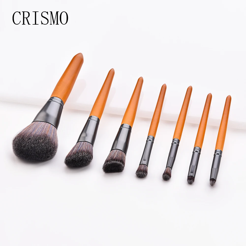 CRISMO Luxury Real Wood Makeup Brushes Set Cosmetics Powder Foundation Contour Eyeshadow Soft Hair Make Up 3
