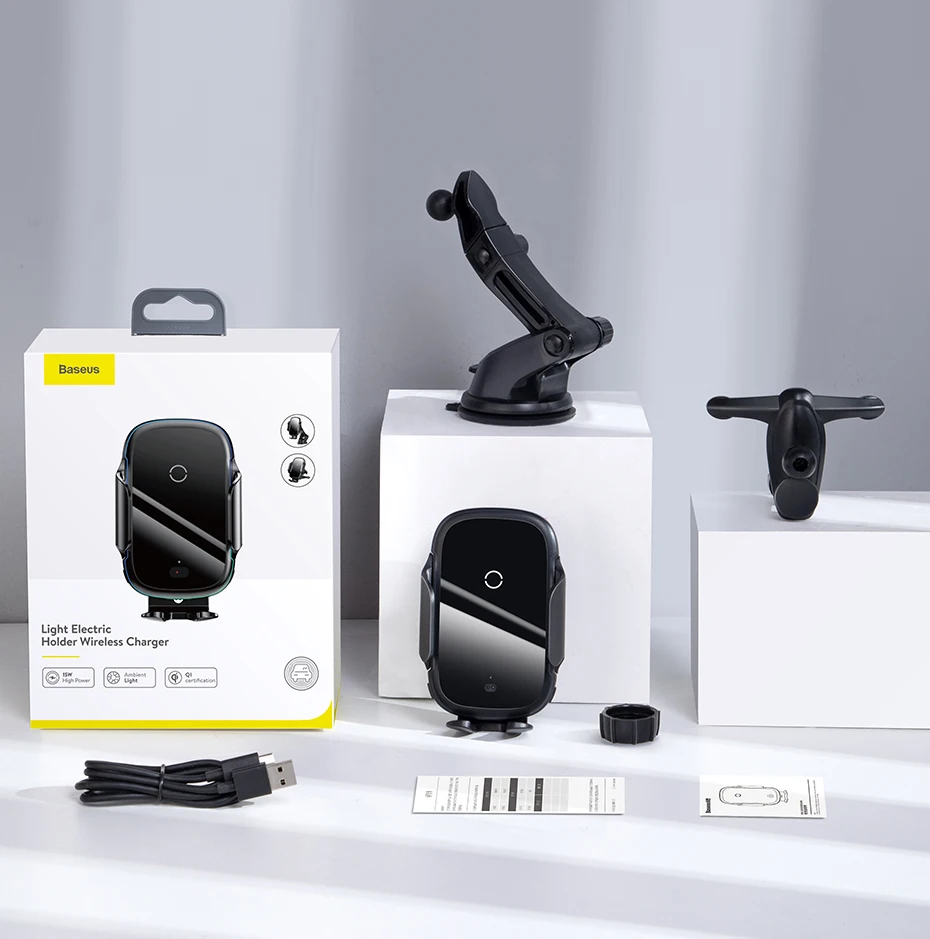Baseus Автомобильный держатель для телефона зарядное устройство для iPhone 11 Pro Max samsung быстрая Беспроводная зарядка интеллектуальное 15 Вт Qi Беспроводное Автомобильное зарядное устройство