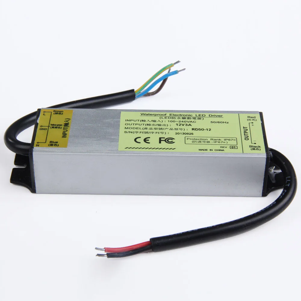 12V 3A 36W Открытый водонепроницаемый электронный светодиодный адаптер питания
