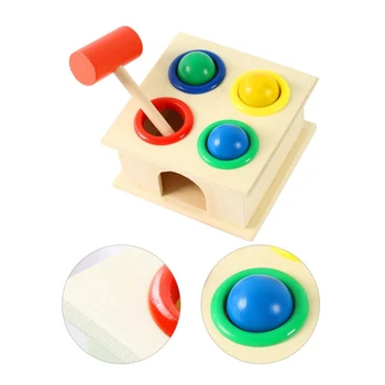

NEW Baby Knocking Hammer Wooden Box Piling Desk Toy Infant Early Learning Intelligence Toys 1PC