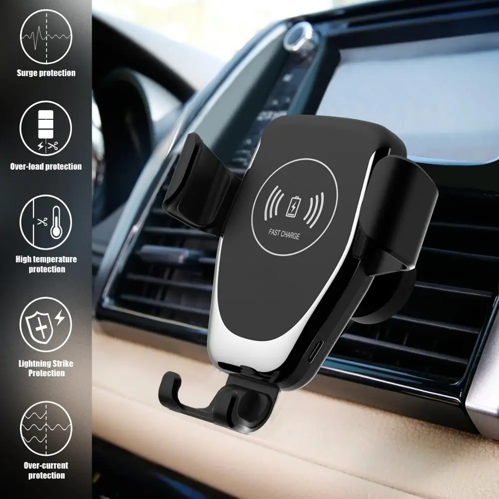 

Automatic Gravity Qi Wireless Car Charger Mount For IPhone11 XS Max XR X 8 Fast Charging Phone Holder for Samsung S10 9 8 NOTE10
