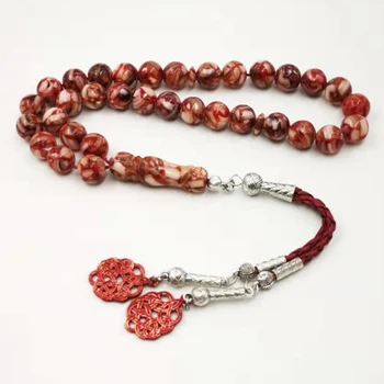 

New Tesbih 2019 Style Natural Red Kazaz Tassel shell Tasbih special gift Muslim prayer beads 33 tespih islam jewelry bracelet
