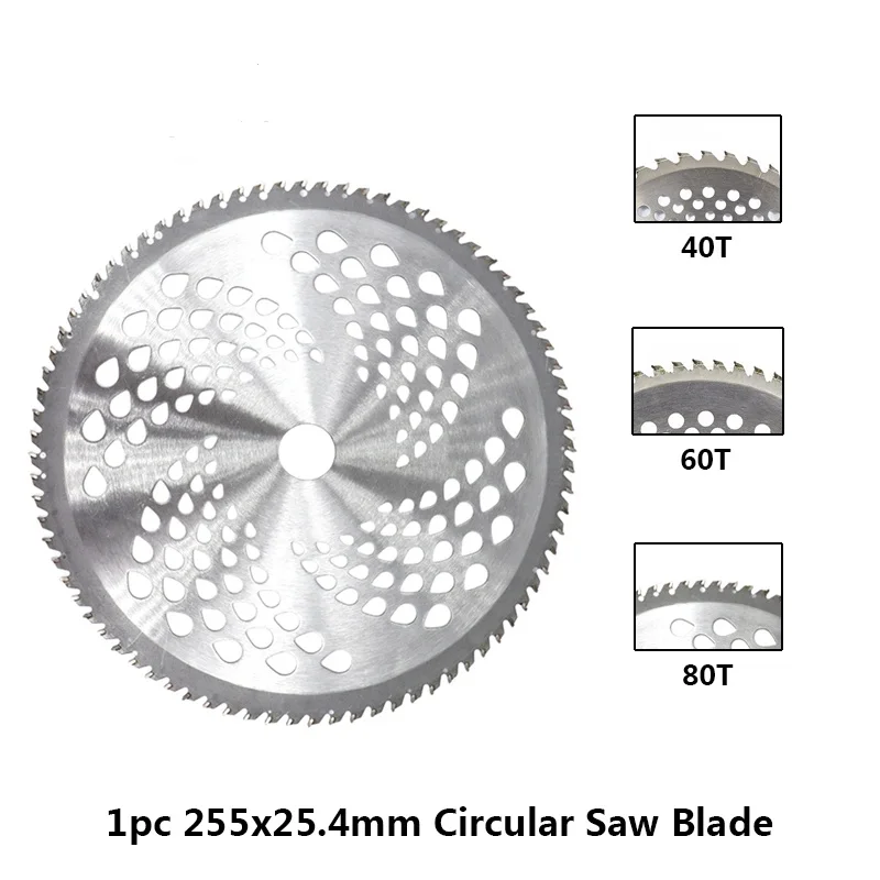 Description Picture 6 of itemCMCP Brush Cutter Blade 255mm 40T/60T/80T Lawn Mower Cutter Replacement Circular Saw Blade For Cutting Grass Tree Trimmer Blade