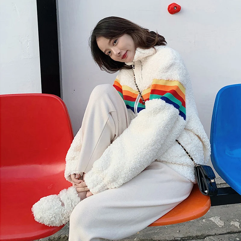 Autumn Winter Cashmere Imitation Fleece Maternity Nursing Hoodies Loose Sweatshirts Clothes for Pregnant Women Pregnancy Tops