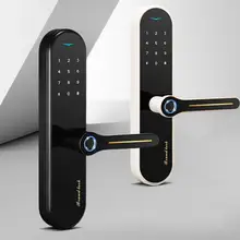 HOJOJODO Smart Door Lock Fingerprint Lock Security Intelligent Lock Smart Touch Screen Password RFID Unlock Hotels Home