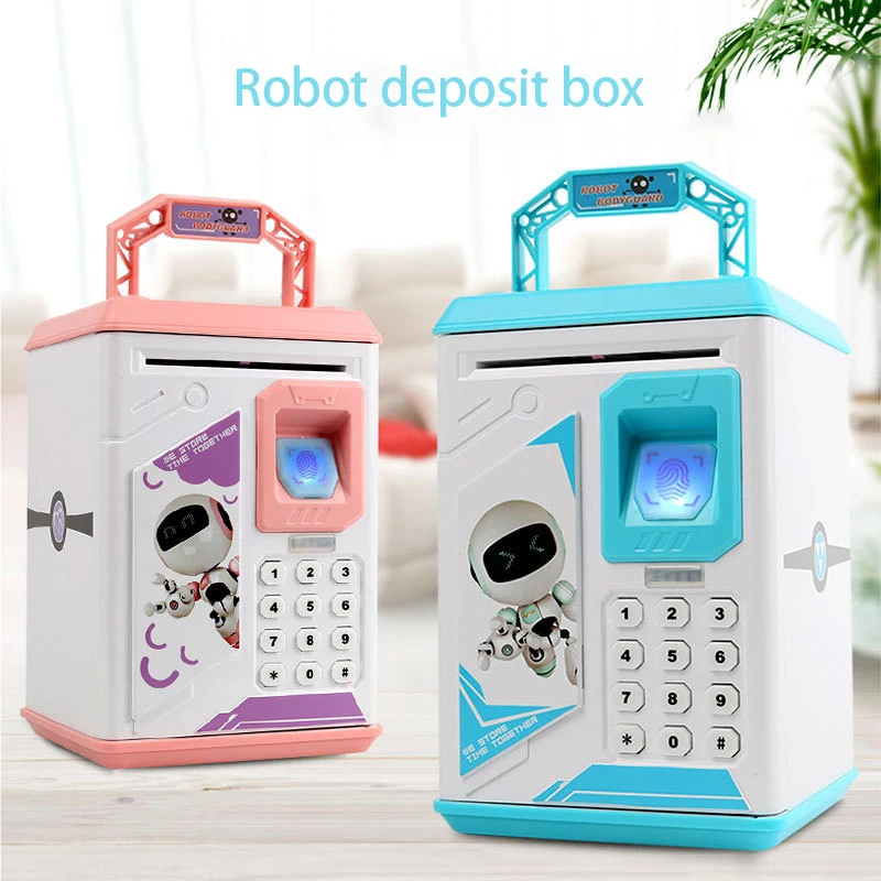 

Electronic Piggy Bank ATM Password Money Box Cash Coins Saving ATM Bank Safe Box Auto Scroll Paper Banknote Gift For Kids