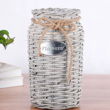 

Creative wicker vases, flower pots hand-woven ,home decoration baskets wholesale 18x32cm