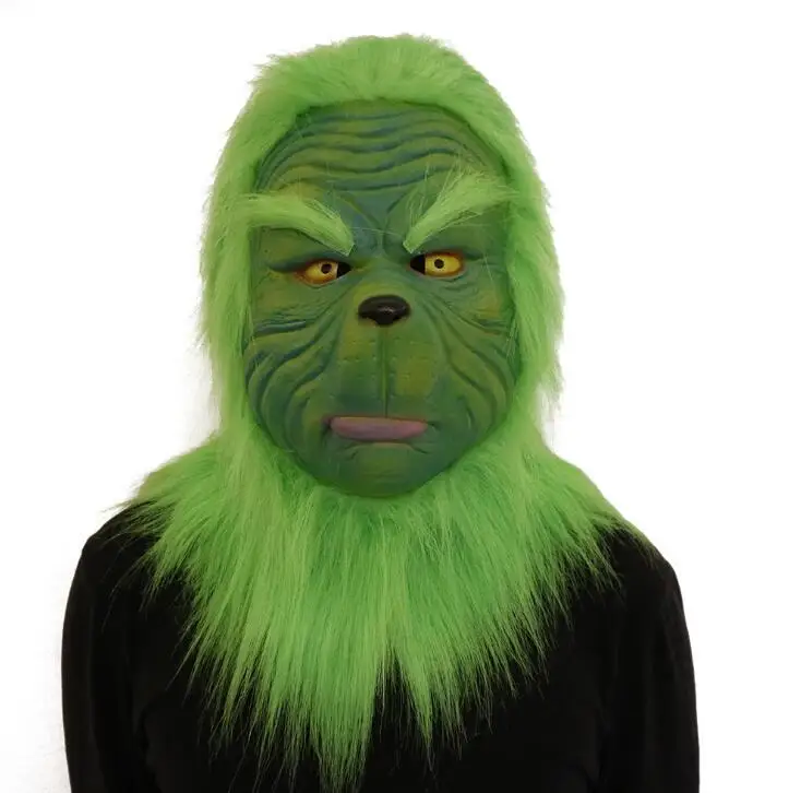 Рождественские вечерние латексные маски Grinch для костюмированной вечеринки в стиле Санта-Клауса