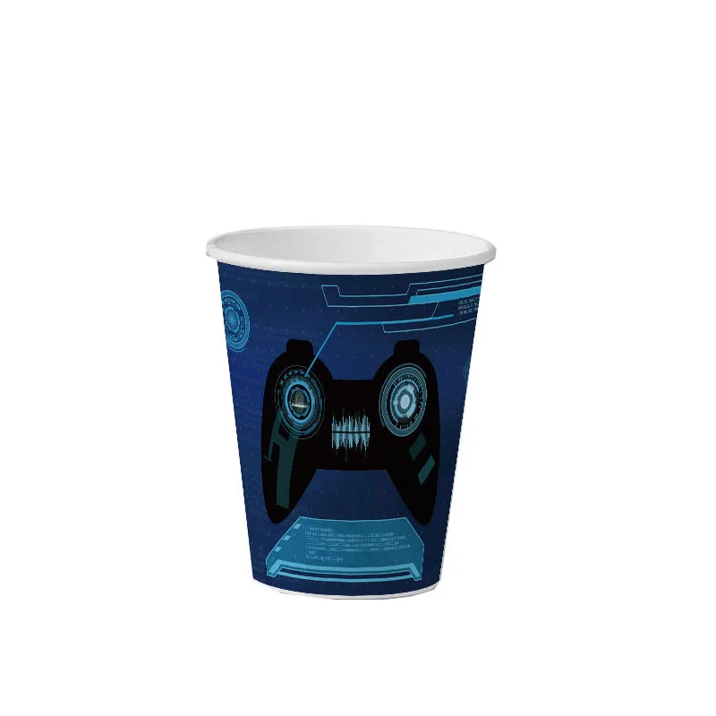 cup 8pcs Синий геймпад тема вечерние украшения набор мальчиков день рождения принадлежности салфетки покрытие стола игра над декоративная столовая посуда Горячая - Цвет: cup 8pcs