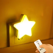 

Star Shape Lamp LED Night Lights Bedside Wall Lamp Remote Sensor Control Cartoons Sleeping Light Nursery Children's Bedroom Lamp