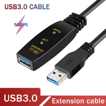 Extensão ativa do cabo de usb 3.0 com amplificador de sinal cabo de extensão do repetidor usb3.0 cabo de extensão de dados de alta velocidade 5gbps