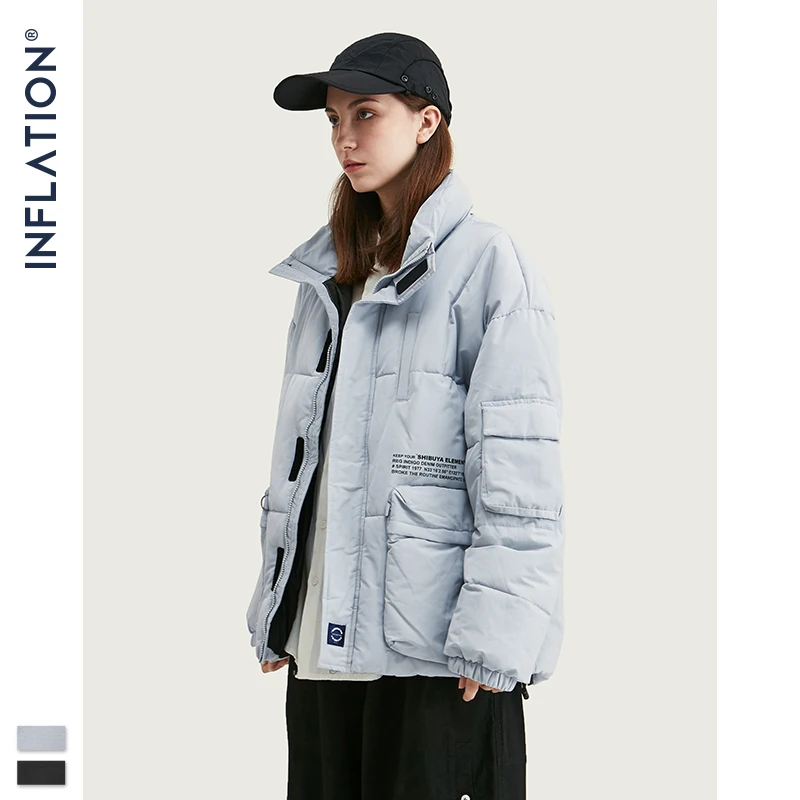 Зимняя мужская куртка с надписями,, уличная одежда, с высоким воротником, с карманами, с отстрочкой, хлопок, теплая, мужская куртка, 9755W