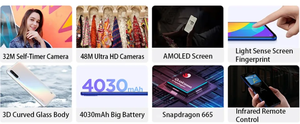 2019 Новая глобальная версия Xiaomi mi A3 4GB 64GB смартфон 4030mAh 6,088 "Snapdragon 665 Восьмиядерный AMOLED экран Xio mi мобильный телефон