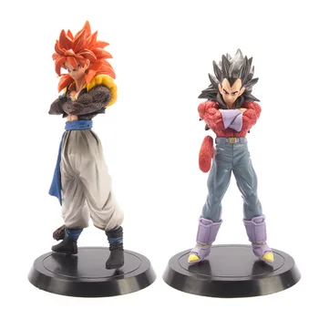 

2PCS/SET 9.06" Anime DRAGON BALL Gogeta Vegeta Goku Kakarotto's Partner Super Saiyan GK Action Figure Model Toy E17 23cm