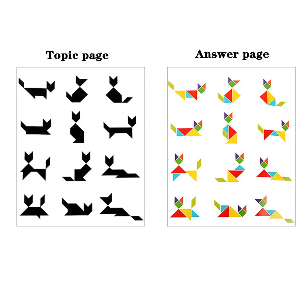 Деревянная головоломка tangram для путешествий, Обучающая книга, умные игры для детей, детские игрушки, подарки для мальчиков# G2