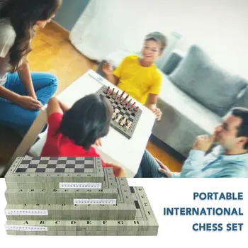 

Wooden Chess board Wood Portable board chess International Chess Set Chess Game Travel Chess Set For Travel Family Activities