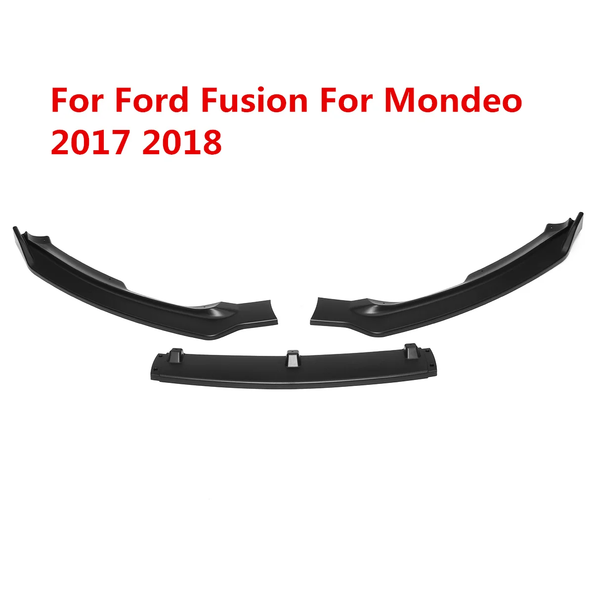 3 шт. матовый черный Автомобильный передний бампер сплиттерная губа спойлер защита выхлопного отверстия Корпус Комплект для Ford для Fusion для Mondeo 2013 - Цвет: 2017 to 2018