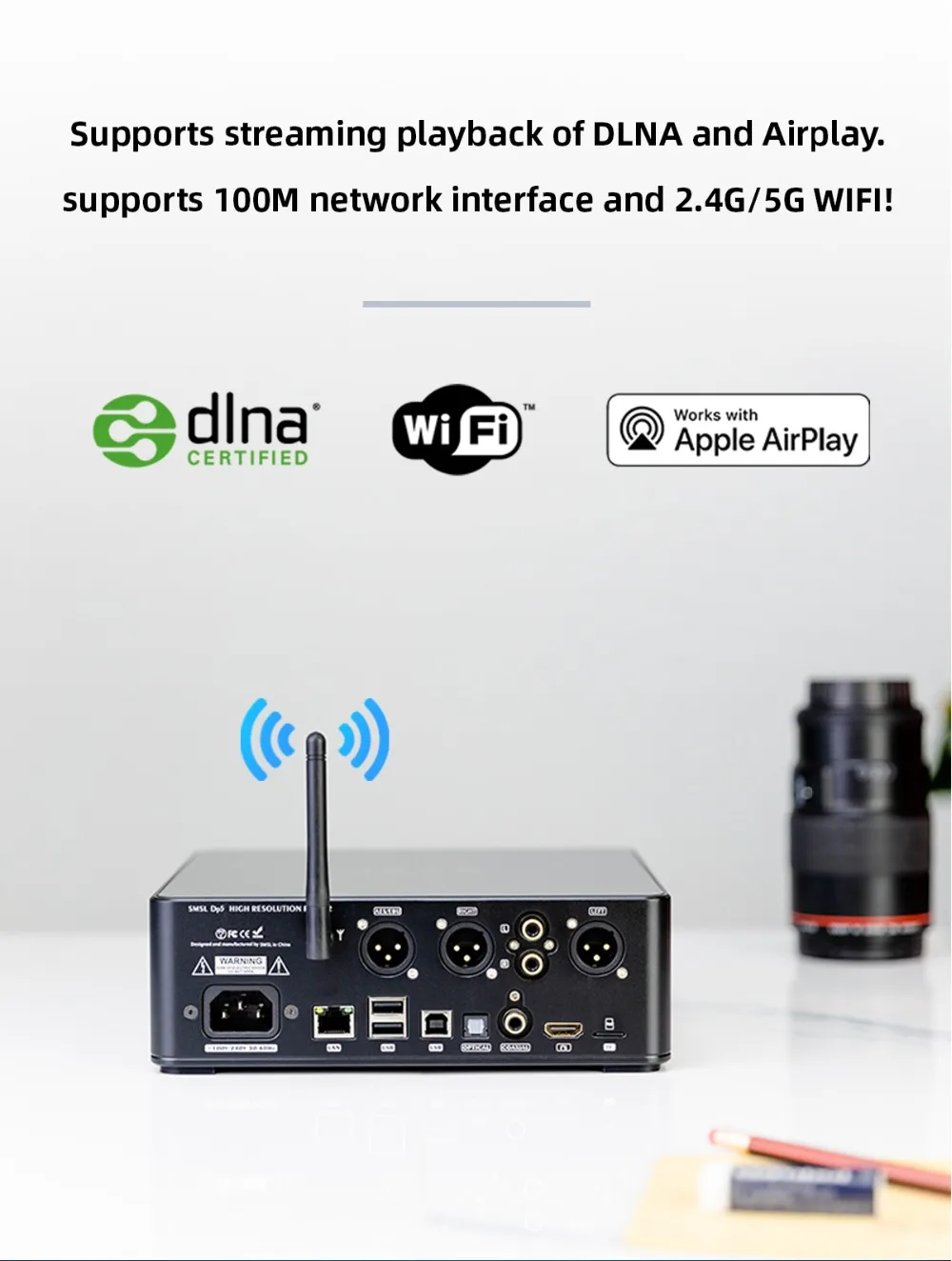 SMSL DP5 Hi Res MQA DAC аудио сеть WiFi HiFi Bluetooth цифровой музыкальный плеер ES9038PRO DSD AirPlay DLAN