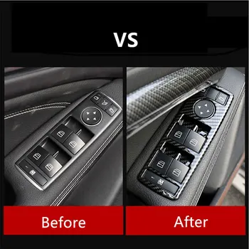 

For Mercedes Benz A B C E G CLA CLS GLE GLS GLA GLK ML GL class Carbon Fiber Style ABS Car Window Glass Lifting Buttons Frame