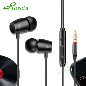

Roreta High Bass Stereo Wired Earphone Sport In-Ear Earphones With Microphone Computer MP3 earbuds Headset For Android IOS