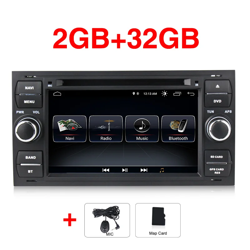 32G black MEKEDE Android 9 автомобильный DVD gps навигатор стерео радио аудио для Ford Focus 2 Mondeo S C Max Fiesta Galaxy - Цвет: 32G black