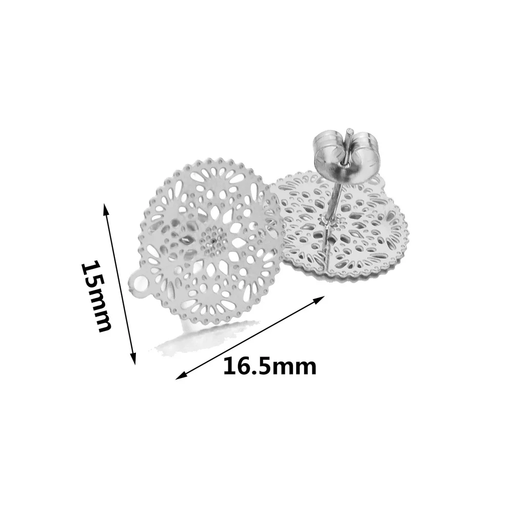 Аксессуары для сережек Aiovlo металлические полые серьги из нержавеющей стали под