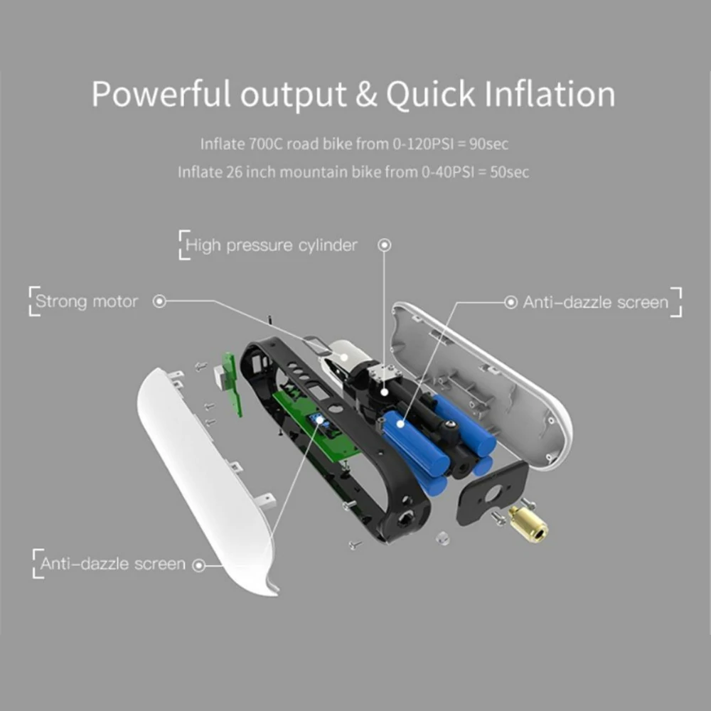 CYCPLUS Intelligent Rechargeable Portable Car Tire Bike Pump Pressure Auto Electric Air Inflator Bicycle Pump with LCD Display