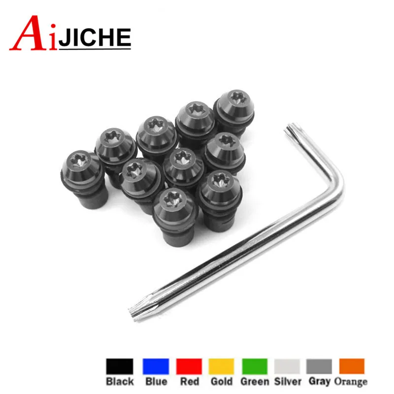 10PCS 5MM Universal Motorcycle Bolts Screws Kit Windscreen Windshield Cafe Racer Motocross For Honda CB400 VTEC CBR600 F4 F4I | Автомобили