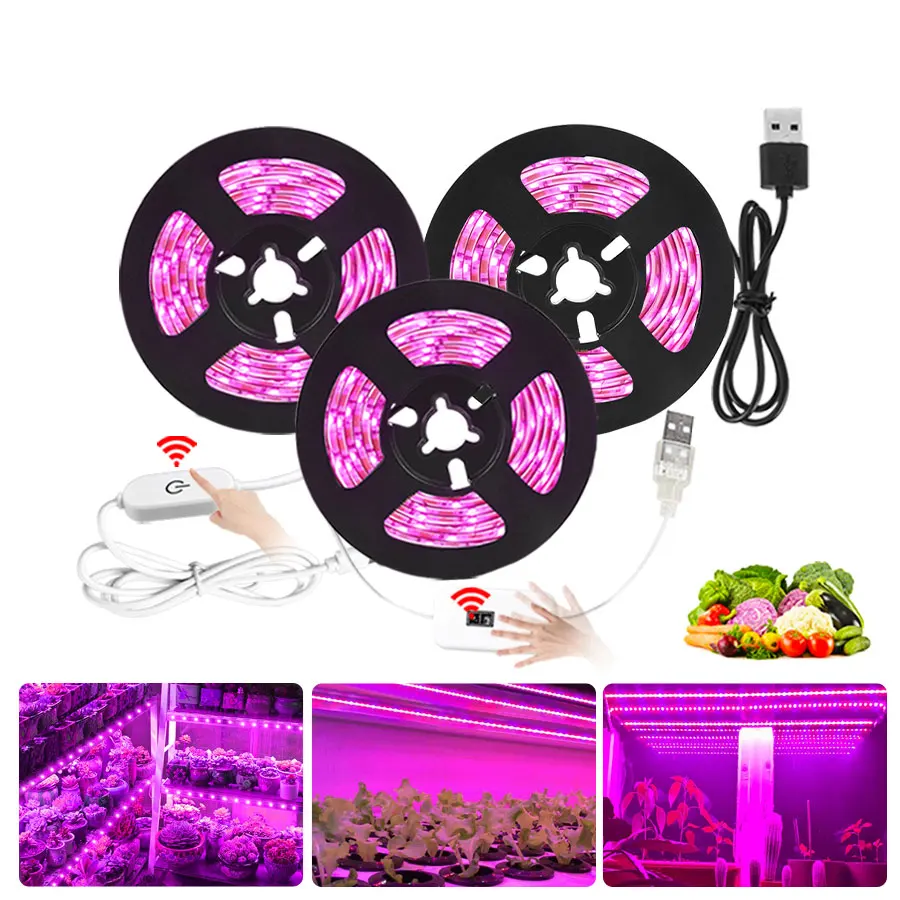 Tanie Pełnozakresowe LED rosną lampy USB LED roślin rosną taśmy 2835 sklep