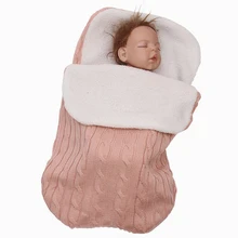 Теплый спальный мешок для малышей, вязанный шерстяной Плетеный шарф, одеяло, зимний открытый спальный мешок для новорожденных, кемпинг, спальный мешок для путешествий, уличная сумка для младенцев