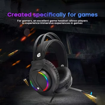 

7.1 Channel RGB Lighting gaming Headset gamer 3.5mm and usb wired Headphone With HD Microphone for Desktop PC Computer